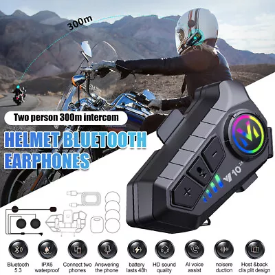 HiFi Bluetooth Motorcycle Helmet Intercom Headset Wireless Motorbike Headphone • $33.99