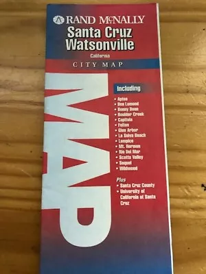 Vintage Rand Mcnally Folding Maps Santa Cruz Watsonville • $9.99