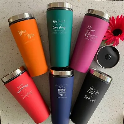 $16.95 • Buy Valentines Day Gift Travel Mug Personalised Engraved Gift For Him Gift For Her