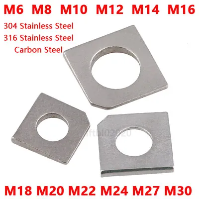 A2/A4 Stainless Steel Square Taper Washers For Slot Section M6 M8 M10 M12 M14 • £2.03