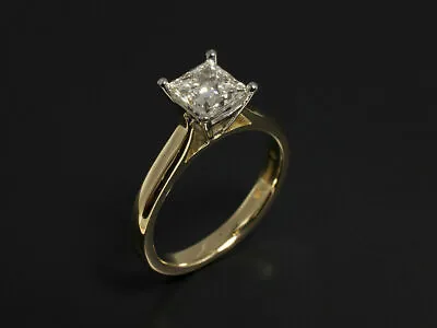 2.Ct Princess Cut Created Solitare Engagement Ring 14K Yellow Gold Finish • $79.29