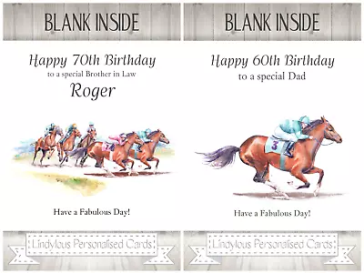 Horse Racing Birthday Card Grandad Dad Brother Uncle Nephew Son Husband Grandson • £3.25