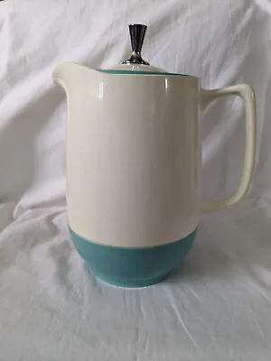 Vintage Bopp Decker Vacron Thermal Pitcher White And Turquoise • $22