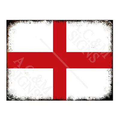 Metal Tin Sign Plaque Retro St George Cross Man Cave Home Bar Garage Shed 13894 • £3.95