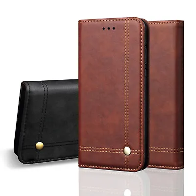 APEX Leather Case For IPhone 15 14 13 12 11 Pro Max XR X SE 8 7 - Wallet Flip • £7.99