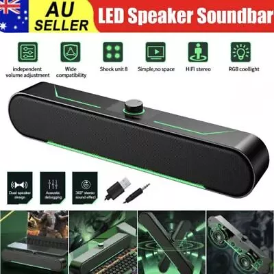 Computer Speakers Stereo Sound Bass Speaker Subwoofer PC Laptop Wired Speaker • $26.98