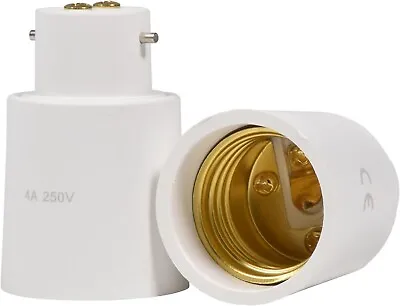 Light Bulb Lamp Socket Converter Adapter Bayonet B22 Plug To Screw E27 Socket • £4.99