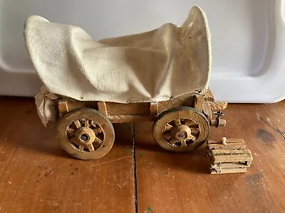 $8 • Buy VINTAGE WESTERN COVERED WAGON TABLE Top 7 1/2 Inches Wide And 5 Inches Tall