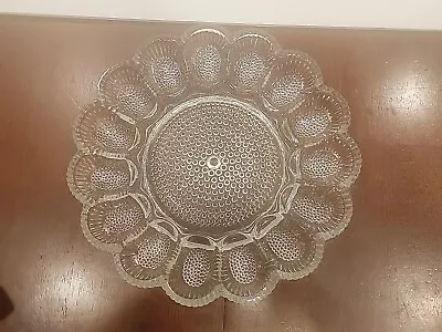 Indiana Glass Hobnail Thousand Eyes 11  Deviled Egg Plate • $14.99