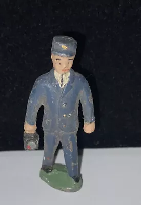 Vintage Conductor Metal Model Train Railroad Figure 1.5 Inches Tall • $15.99