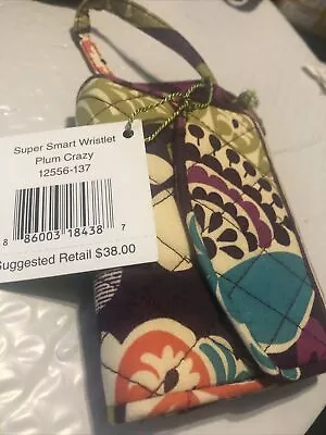 New Vera Bradley Plum Crazy Super Smart Wristlet Nwt New • $19