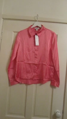 $23.10 • Buy Bnwt Jdy @ Asos Bubblegum Pink Satin Shirt Size S £22