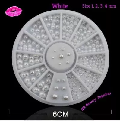 £2.99 • Buy PEARL Nail Art Wheel Unicorn Mermaid Studs Gems Rhinestone Beads - UK SELLER