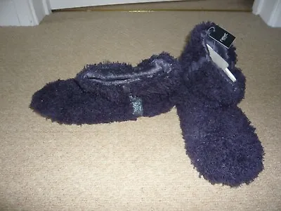 £0.99 • Buy Next Blue Sparkle Slipper Boots Size L Brand New With Label