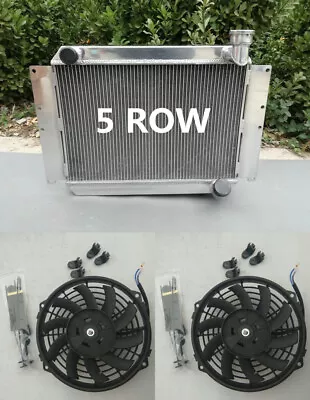 5 Row UP TO 700HP Aluminum Radiator &Fans For Chevy Corvette 350 V8 MT 1955-1960 • $205