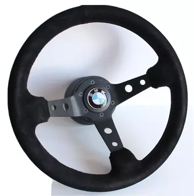 Steering Wheel Fits For BMW Suede Alcantara Sport Deep Dish E34 E36 E39 Z3 92-99 • $187.24