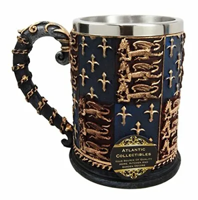 Large Medieval Coat Of Arms Lion Heart Beer Stein Tankard Coffee Cup Mug 5.25 H • $29.99