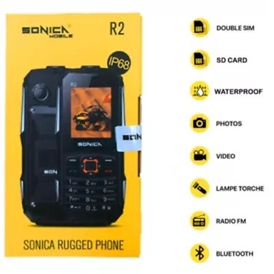 Sonica R2 IP68 Builders Phone Waterproof Shockproof Tough Rugged R1 SimFree CAT  • £29.99