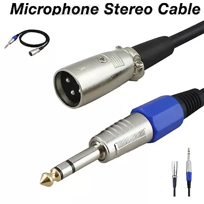 3m XLR Male To 6.35mm Stereo Jack Plug Cable Computer To 3 Pin Mixer Mic Music • $14.99