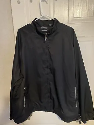 PGA Tour Jacket Black Clubhouse Zip Up Water Wind Proof Mesh Lined Golf Size XXL • $12.99