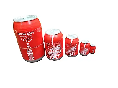 Coca Cola Nesting Wood Cans 2014 Sochi Olympics Made In Russia • $28.99