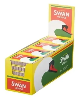 Swan Vesta Safety Matches 24 Boxes 1440 Matches Fire Stove BBQ Gas  • £13.95