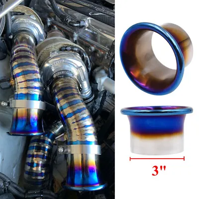 3'' JDM Titanium Blue Cold Air Intake System Stack Kit Turbo Horn Funnel Kit • $25