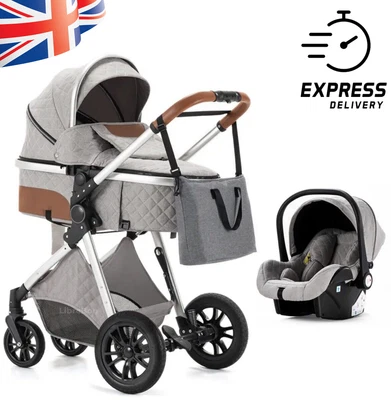 £198.99 • Buy Baby Travel Pram  Buggy 3 In 1 Travel System Stroller Pushchair