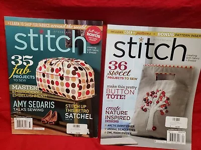 Lot 2 Interweave Stitch Magazines Modern Sewing Projects Patterns Inserts 2013 • $6.99