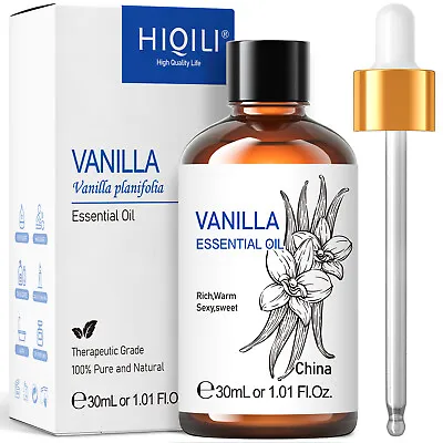 HIQILI 30ml Vanilla Essential Oil 100% Pure Natural Diffuser Aromatherapy Lotion • £6.99