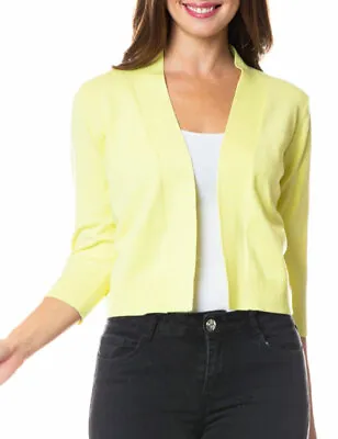 $24.99 • Buy Classic 3/4 Sleeve Short Bolero Shrug Sweater Cardigan For Women For Dress S-XL