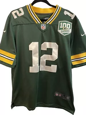 Green Bay Packers Aaron Rodgers 12 Green 100 Seasons Jersey Limited Edition Sz M • $49.95