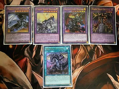 Yugioh Mirror Force Dragon + Tyrant Burst + Doom Virus + Destruction + Fang  • $12