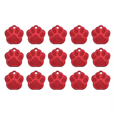 Metal Cat's Paw Tags Stamping For Pet Dog ID Tags 15 Pcs(Red) • $11.60