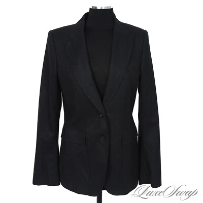 $10.50 • Buy NWT Gucci Made In Italy Charcoal Flannel Peak Lapel Strong Shoulder Jacket 48 NR