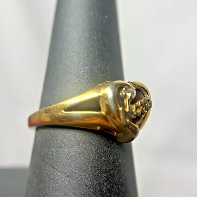 Gold Tone Costume Jewelry Mom Heart Shape Split Shank Ring Size 8 US • $14.99