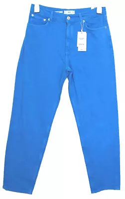 MANGO Bright Blue MOM Relaxed Jeans BNWT Size EUR 40 10 To 12 UK • £19