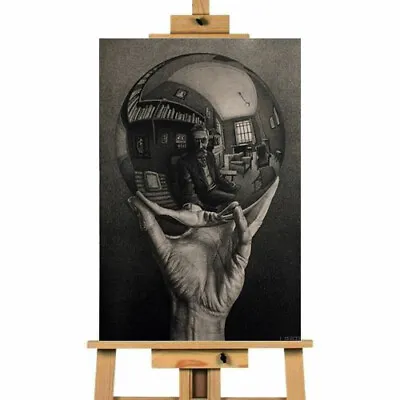 M.C Escher Hand With Reflecting Sphere  Canvas Wall Art Picture  Ready To Hang • £18.99