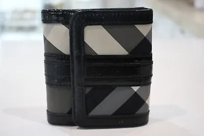 Burberry Compact Nova Check Continental Wallet - Black And White • $289