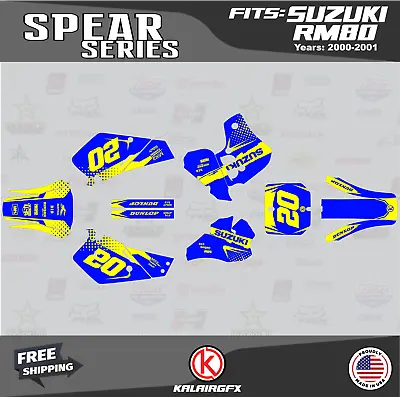 Graphics Decal Kit For Suzuki RM80 (2000-2001) RM80 Spear Series - Blue Shift • $54.99