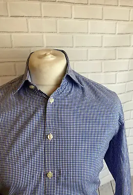 £13.99 • Buy Charles Tyrwhitt Shirt Blue Check 15  - 33  Extra Slim Fit  Double Cuff