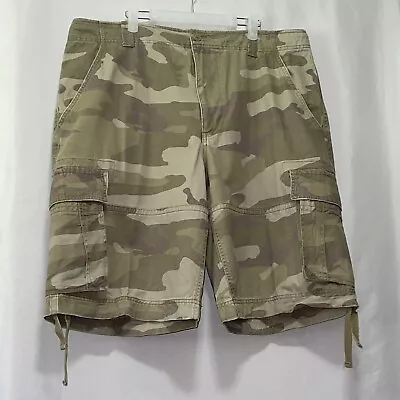 Khaki Camo Cargo Shorts Mens Size 40 Has Flaw Read!! E100 • $11.11