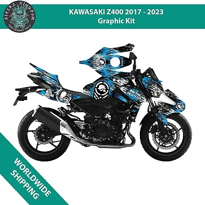 Kawasaki Z400 2017  -2023 Graphics Kit Sticker Set Blue Metal • $124.50