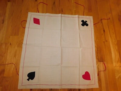 $7.99 • Buy Card Table Applique Tablecloth Vintage Handmade Hand Stitched 