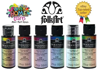 £9.99 • Buy FolkArt Dragonfly Glaze Colour Changing Topcoat Acrylic - Gloss Finish 2oz 59ml