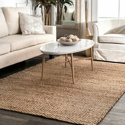 $136.44 • Buy NuLOOM Hand Made Contemporary Modern Solid Jute Area Rug In Natural Tan