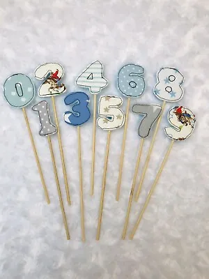 £9.95 • Buy Reusable Fabric Birthday Cake Topper-Set Of 10 Numbers 0-9- Some Cath Kidston