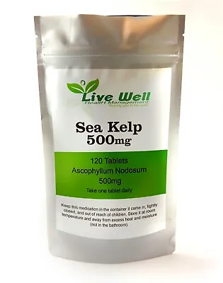 Premium Sea Kelp Tablets 500mg - Rich Source Of Iodine 120 Pack- Vegan-UK Made • £5.50