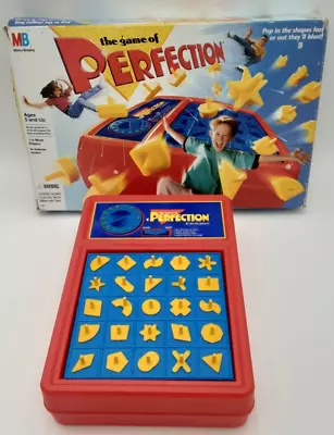 Vintage 1990 Perfection Game Milton Bradley MB Board Game Retro 100% COMPLETE • $18