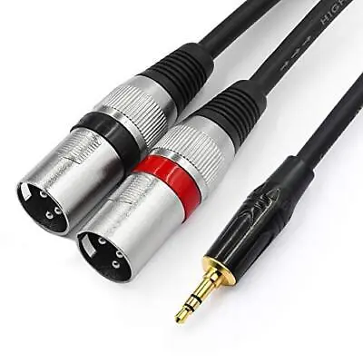 Senor Cable 3.5Mm To Dual Xlr Stereo Cable 1/8 Inch Mini Jack To 2 Xlr Male Y Sp • $11.19